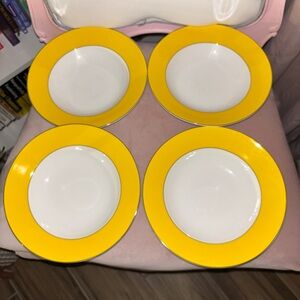 Kate Spade Yellow and White Bowl Set
